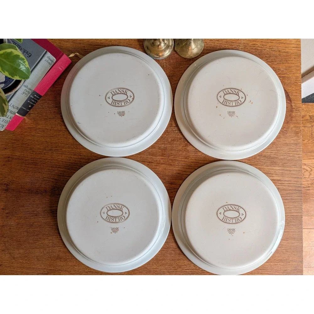 Dansk Bistro Maribo Blue Dinner Plates Set of 4 Niels Refsgaard 10.25in